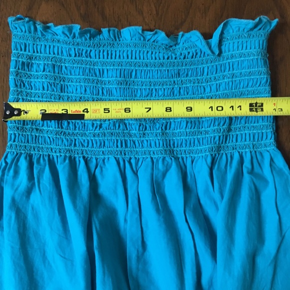 Smocked Strapless Dress w/ Eyelet Lace Hem - Picture 4 of 4